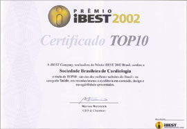 Certificado iBest Top 10 - Cardiol.br